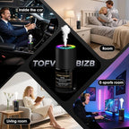 Car Air Freshener, Smart Car Air Freshener, Music-Synced RGB Ambient Lights with Auto On/Off, 150ml, Suitable for Cars, Homes, Offices, Bedrooms (Lavender)