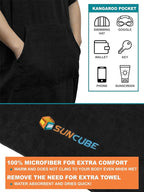 SUN CUBE Surf Poncho Changing Robe with Hood | Absorbent Quick Dry Microfiber Wetsuit Changing Towel with Pocket for Surfing Men Women