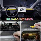 Acrylic Interior Car LED Strip Light with 6mm Sewing Edge - 43.3 inches Ambient Lighting Kits,Neon LED Strip Light(110CM/43.3IN, Yellow)