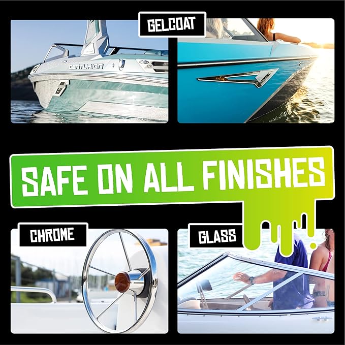 Boat Juice 2in1 Exterior Boat Cleaner & Protectant | Water Spot Remover with SiO2 Ceramic Sealant | Pina Colada Scent | Marine Detailing & Boat Cleaning Supplies, Accessories | Made in USA (1 Gallon)