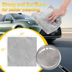 Car Wash Drying Towels, 450gsm Ultra-Thick Absorbent Lint-Free Extra Soft Microfiber Rags for Car Detailing, Interior & Exterior Cleaning Cloths, 16in x 16in - Microfiber, Grey, 6 Packs