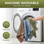 2-in-1 Scrub & Wipe Microfiber Cleaning Cloths – Non-Scratch Scrubbing Side + Soft Absorbent Side – Reusable Dual-Sided Cleaning Towels (12 Pack)