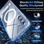 OWKEY for Samsung Galaxy A15 5G Phone Case with Screen Protector & Stand, Magnetic Case for Magsafe Military-Grade Protection Shockproof Matte Cover for Samsung Galaxy A15 5G (Clear)