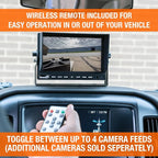 Buyers Products 8883050 Rearview Backup Camera W/DVR & Night Vision, 7" 4 View Color Monitor, Remote Control & 128GB SD Card, Backup Camera for Trucks, RVs, Trailers, Vans, Reverse Camera for Trucks