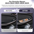 LUWU Door Tray Organizer Compatible with 2015-2025 Porsche Macan S/T/GTS Accessories Center Console Organizer Armrest Console Storage Box Insert Tray ABS Material Beige 4PCS (Not for Macan EV)