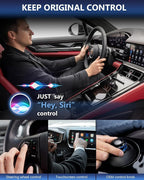 2026 Wireless Carplay Adapter-Android Auto Wireless Adapter 2 in 1, 5.4/6GHz Carplay Bluetooth Adapter Plug and Play Auto Reconnect, Mini Size with USB&Type-C Extension Cable,for iPhone & Android