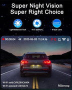 4K Dash Cam Front and Rear Camera with Voice Control,Car Cameras Dashcam for Cars with WiFi, GPS, 64G Card, 24H Parking Monitor, G-Sensor,IR Night Vision,Loop Recording