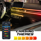 XKmax RGB Fiber Optic LED Interior Ambient Light Kit for Car & Truck | Color Chasing | App-Controlled (2pc 43" Strips)