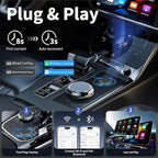 Acmount 2 in 1 Wireless Carplay Adapter & Android Auto 2026 Upgrade Wired CarPlay to Wireless, Fast Auto-Connect, Mini USB Design, Plug & Play Wireless Dongle for iPhone 6+ / Android 11+ (Lead-Gray)