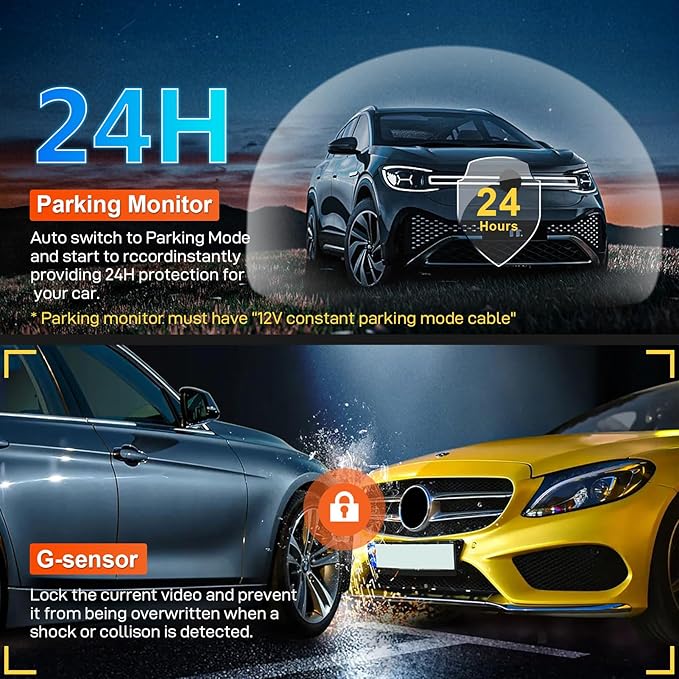 Mangoal 4K Dash Cam Custom fit for GMC Yukon, Yukon XL 2021-2022 (Model B), SLE SLT AT4 Denali, Integrated OEM Look, UHD 2160P Video, WiFi & App, G-Sensor, Loop Recording, Easy to Install, 64GB Card