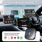 Magic Box Wireless CarPlay Adapter, 2026 AI Box Android Auto Supports Strea-ming Video for TikTok/YouTube, USB for Offline Media, Screen Mirroring Car Adapter for Factory Wired Car Play