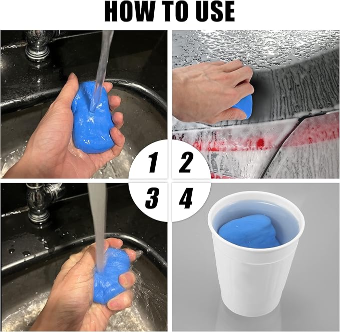 X AUTOHAUX Car Clay Bar Wash Mud Blue 100g Detailing Cleaning Polishing Tool for Cleaning Cars RV Boats Bus Coating