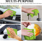 wuyaoyao 50PCS Microfiber Cleaning Cloth Roll, 10"×10" Tear Away Microfiber Towels, Reusable Washable Cloth Paper Towels, Multi-Purpose Cleaning Rags for Car Home Kitchen Garage Shop (Green)