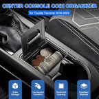 Autorder Coin Holder for Toyota Tacoma 2016-2023 Accessories - Armrest Insert Center Console Organizer with Coin Slot - ABS Plastic Secondary Storage Box