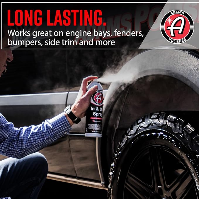 Adam's in & Out Spray (3 Pack) - Interior & Exterior Car Detail Spray for Plastics, Rubber & Vinyl, Fast Coverage, Streak-Free Finish