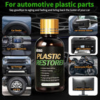 Kingvo Plastic Restorer for Cars, Black Plastic Trim Restoration,Vinyl Trim Restorer Automotive Hydrophobic Ceramic Coating with Foam Applicator,30ML(4-Pack)