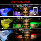 Smart USB Interior Car LED Strip Light with App Control,RGB Neon Atmosphere Lights, USB 5V Ambient Night Light Decorative Lamp, Multi Color Strip Light for Cars with Music and DIY Mode (RGB 72LEDs)