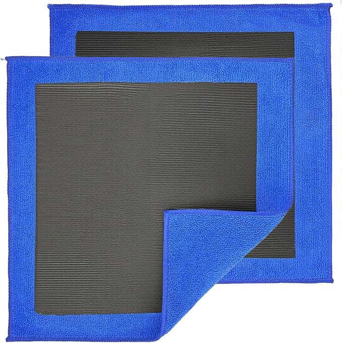 2 Pack Clay Towel Auto Detailing 12 x 12 Inch Fine Grade Clay Bar Towel for Car Detailing Microfiber Car Cloth Cleaner for Cleaning & Release of Paint Contaminants, Blue
