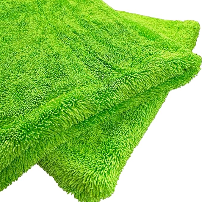 THOR GOAT 1800 Drying Towel (Green) – Premium Korean Microfiber Car Drying Towel – Ultra Plush Twist Loop Design – Super Absorbent, Lint-Free, 28x28, 1800 GSM – Professional Auto Detailing Towel
