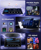 4G+64G Car Radio Stereo for Ford Transit 2013-2019, 9inch IPS Touch Screen/Android 15/Wireless CarPlay/Android Auto/32 EQ/GPS Navigation/WiFi/5.0Bluetooth/FM/RDS/SWC/AHD Backup Camera