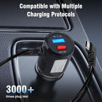 Dash Cam Charger USB C, Dual Port Dashcam Power Adapter with Switch Type C 90 Degree Angled Car Fast Charging Cord for REDTIGER/Vantrue/Garmin GPS Navigator Truck(11.5FT)