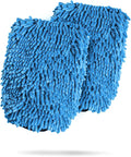 Adam's Chenille Car Wash Mitt - Premium Soft Microfiber Washing Glove for Car Cleaning & Detailing, Safe, Scratch-Free for Auto, Truck, RV, Motorcycle & More (Blue, 2pk)