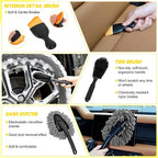 Nilight 37PCS Car Detailing Kit Auto Cleaning Tools Wash Set with Storage Carry Bag Home Use for Interior Exterior Deep Clean Car Care Windshield Dashboard Seat Air Vents Wheels Tires, Yellow