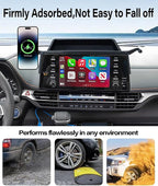 Car Phone Holder for Toyota Sienna 2021-2024 Accessories Apply to 9 Inch Touch Screen 15W Fast Wireless Charger Screen Fixed Clip Cell Phone Mount with Dashboard Storage Tray