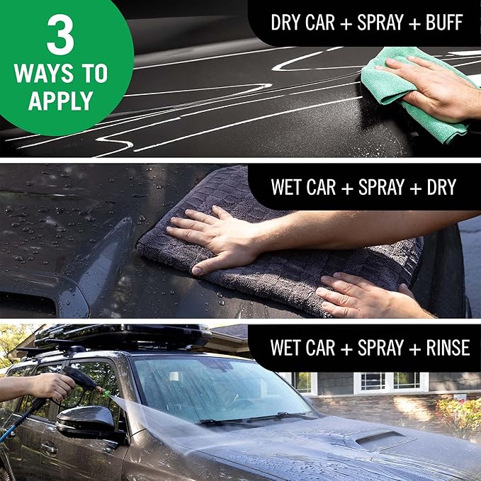 Turtle Wax Hybrid Solutions Wax & Dry Plus, Spray On Car Wax for High Gloss Shine and Ceramic Coating Protection For Paint, Wheels, Glass & More, Easy Versitile Application, 26 oz (Pack of 6)
