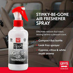 Griot's Garage Stinky-Be-Gone Light 'Em Up Air Freshener Spray – Odor Remover for Cars, Trucks, and SUVs on Carpets, Floor Mats, and Under Seats, 8oz