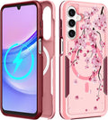 for Samsung Galaxy A16 5G Phone Case - Compatible with MagSafe Women Girls Cute Magnetic Protective Cover Girly Kawaii Flower Blossom Heavy Duty Shockproof Design for Samsung A16 5G Case