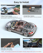 4K STARVIS 2 Dash Cam Front and Rear, 360° 4 Channel Dash Camera for Cars, Car Video Recorder with AI Driver Monitor System, Free 128GB Card, 5GHz WiFi GPS, WDR Night Vision HDR,24H Parking Mode(N900)