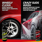 Dura-Coating Metal & Paint Bundle - Blue Premium Metal Polish, All-N-1 Car Polish, Crazy Suds Auto Wash, Wheely Clean Spray, and Quick Slick Polymer Spray, with 4 Polishing Pads & 1 Microfiber Towel