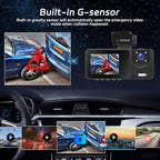 3 Channel Dash Cam Front and Rear, 1080P Dual Dashcam with 4 IR LEDs - 2 inch IPS Screen Front and Inside Dash Cam with G-Sensor, Wide Angle, Night Vision with 64GB Card Included