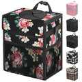 Capolo Car Trash Can with Lid, Leakproof Car Trash Bag Hanging Waterproof Automotive Garbage Can with Storage Pockets Mini Vehicle Trash Bin for Back/Front Seat(Flower,2.5 Gallon)
