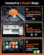 OTTOCAST Mini Pot (2026 Version) Wireless 2-in-1 CarPlay & Android Auto Adapter,Plug&Play Dongle for iPhone & Android,Bluetooth Auto Connect,Converts Factory Wired to Wireless CarPlay Adapter(USB-C)