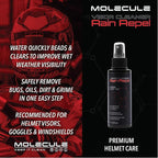 Molecule Helmet Care Kit | Premium Helmet Care | Includes Anti-Fog, Cleaner Polish, Helmet Refresh, and Rain Repel | Cleans and Details Helmets, Visors, and Goggles | 4 Ounces (1 Kit)