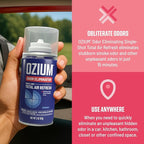 Ozium Air Freshener, Anywhere Odor Eliminator ™, 2oz Single Shot Total Air Refresh & Car Air Freshener - Wild Cherry - 4 Pack