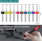 Micro Drill Bit Set, 10pcs Tungsten Drill Bits (1.1-2.0mm) for Jewelry, Models, Crafts, PCB, Hobby & Small Drilling Projects
