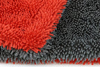 Autofiber Dreadnought Jr. Microfiber Towel, Superior Absorbency for Drying Cars, Trucks, and SUVs, Double-Twist Pile, One-Pass Vehicle-Drying Towel - Pack of 1, Red/Gray (16 inch x 16 inch)
