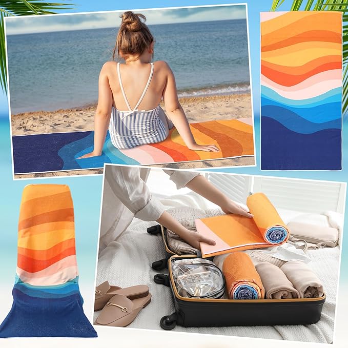 Hahafelt 2 Pack Car Seat Towel Covers Athletic Running Towel Performance Microfiber Post Workout Sweat Washable Cover Non Slip for Seat Outdoor Sport (Boho)