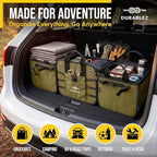 5-Section Extra Large Trunk Organizer – Heavy Duty 1680D Oxford, Collapsible & Foldable Car Cargo Organizer, Modular Multi-Shape Storage System for SUV, Truck, Van – Military Green