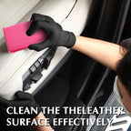 Mudder 12 Pcs Car Interior Scrubbing Sponge 5'' x 3'' Fiber Car Wax Applicator pad Household Cleaning Sponges for Leather Seat Couch Cleaning (Pink White)