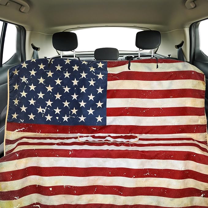 Car Seat Cover Towel Non Slip Back Seat Car Seat Towel Performance Microfiber Athletic Running Towel Washable Seat Cover for Gym Workout Sweat Outdoor Sport Beach Hiking Yoga (American Flag)