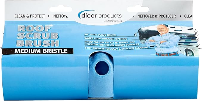 Dicor CP-MB10R Medium Bristle Brush for Exterior RV Roof Cleaning and Maintenance