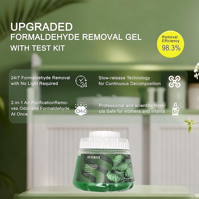 Formaldehyde Removal Gel, Strong Odor Eliminator, More Effective than Activated Charcoal, Room Deodorizer, Multi-purpose Air Freshener for Home, Car, Garage, Basement,9Oz