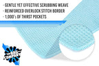The Rag Company - Standard Waffle Weave Towels, Microfiber Detailing, Window/Glass and Drying, Wax & Polish, Lint-Free, Streak-Free, 370gsm, 16in x 16in, Light Blue (6-Pack)