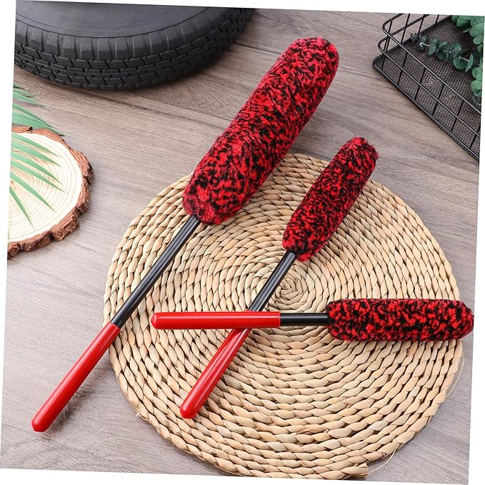 12pcs Bendable Tire Cleaning Brushes Automotive Wheel Detailing Kit Soft Bristle Car Wash Tools for Rims and Tires Fit for Vehicle Models