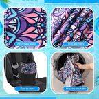Hahafelt 2 Pack Car Seat Towel Covers with Storage Bag, 63 x 32 Inch Universal Non Slip Waterproof Sweat Protector for Car Truck, Gym Swimming Running, Machine Washable (Retro Kaleidoscope)
