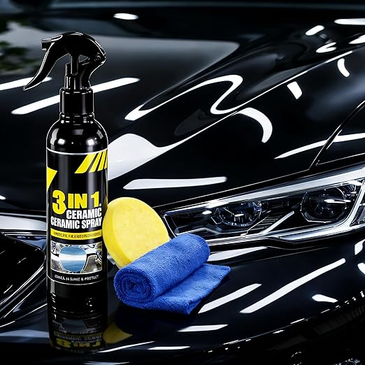 Ceramic Coating Spray for Cars Professional German-Engineered SiO₂ Ceramic Maintenance & Paint Protection Spray, High Gloss Hydrophobic Finish, Ideal After Wash, Before Rain & Road Trips